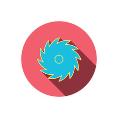 Circular saw icon. Cutting disk sign.