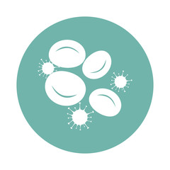 Virus attacks the blood cell icon