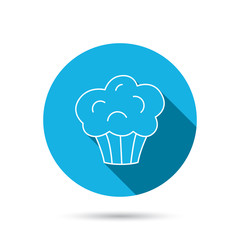 Muffin icon. Cupcake dessert sign.