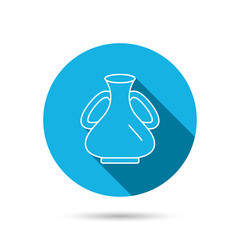 Vase icon. Decorative vintage amphora sign.