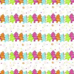 Christmas seamless pattern with Christmas trees on a white background