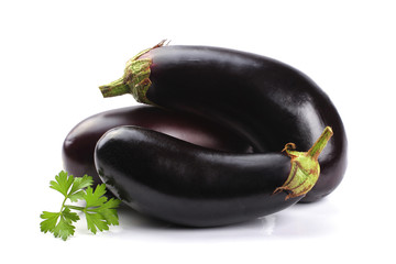 Eggplants isolated on white