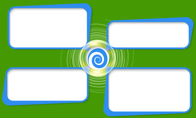 Obraz premium Four connected frames for your text and spiral