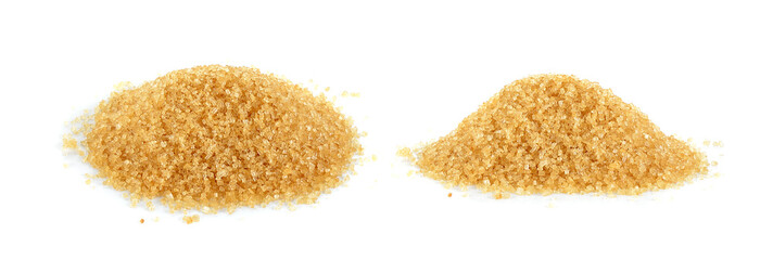 Brown sugar isolated on the white background