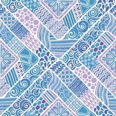 Blue Geometric Tribal Pattern