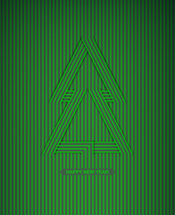 Striped Abstract Christmas Tree Background