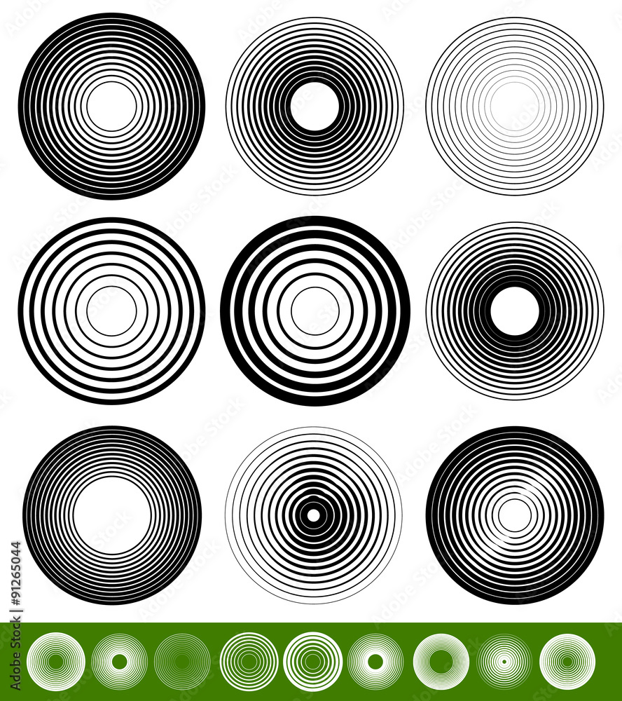 Poster abstract blended circle element set. vector illustration.