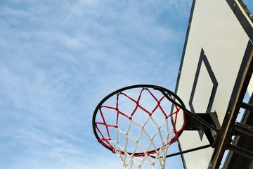 basketball hoop and sky background