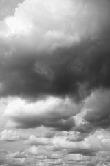 Thunderclouds over horizon. Rain, storm sky.