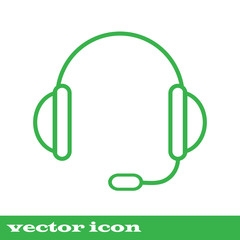support vector icon.  headset. eps 10. green icon