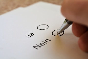 Abstimmung über Ja oder Nein
