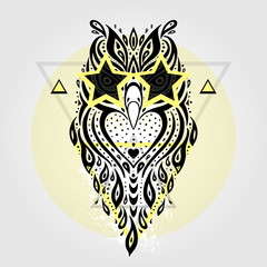 Owl. Tribal pattern