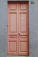 Wooden pink door
