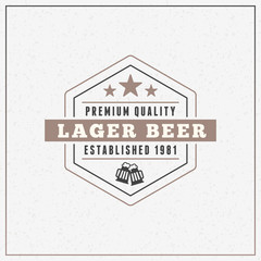Retro Vintage Beer Logotype Design Element. Vector Illustration