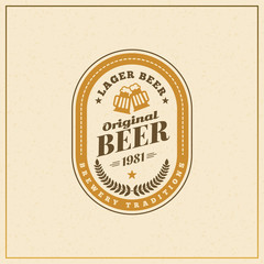 Obraz premium Retro Vintage Beer Logotype Design Element. Vector Illustration