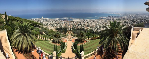 Fototapeta premium Giardini pensili di Haifa, giardini Bahai, Monte Carmelo, Israele