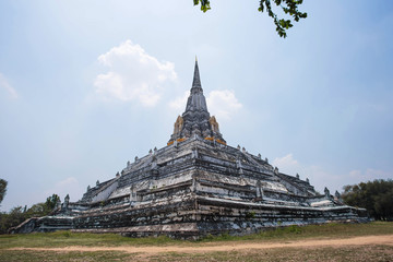 Ancient pagoda at Wat Phu Khao Thong temple of Ayutthaya Province, Thailand. This is public where people can come to take picture.