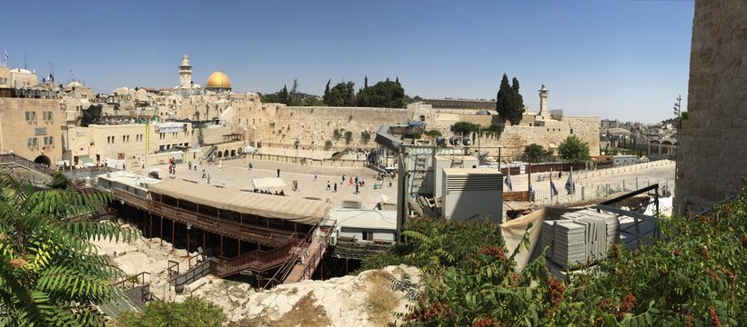 Gerusalemme, panoramica della Spianata delle Moschee e del Muro del Pianto