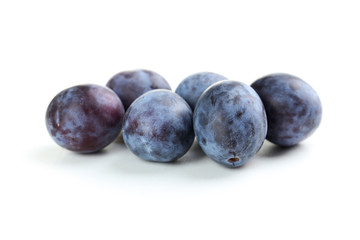 Fresh plums isolated on a white