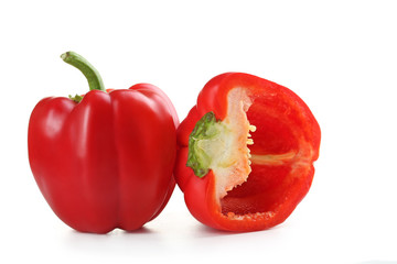 Red peppers isolated on a white