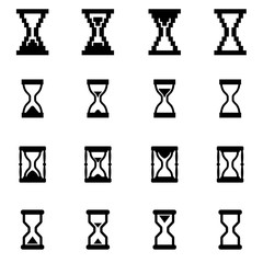 Vector black hourglass icon set