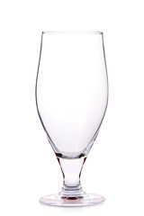 Empty beer glass isolated on white background