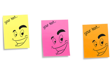 Color stickers displaying face expression