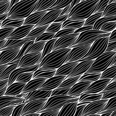 Vector seamless  hand-drawn pattern with waves.