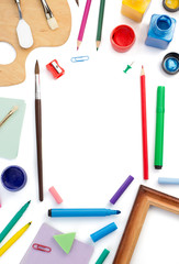 paint supplies isolated on white