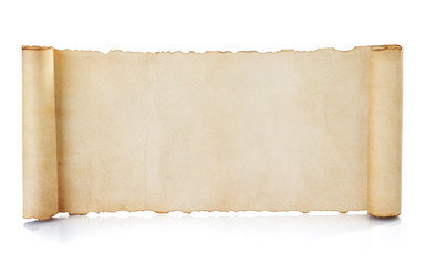 parchment scroll isolated on white