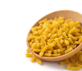 pasta fusilli isolated on white
