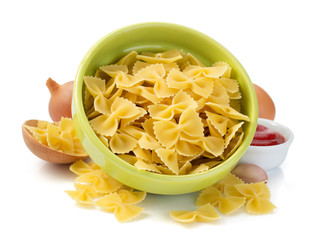 pasta farfalle isolated on white