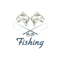vintage fishing vector design template