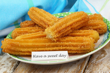 Have a sweet day card with Spanish churros
