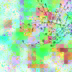 Springtime abstract background with cherry tree branch