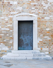 Wooden door in house