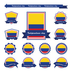 colombia independence day flags infographic design