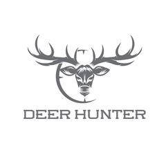 deer hunter vector design template