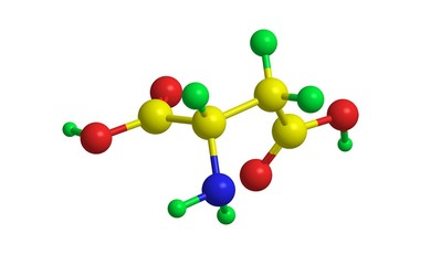 Molecular structure of amino acid aspartic acid