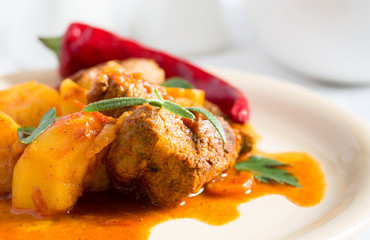 Hungarian goulash closeup