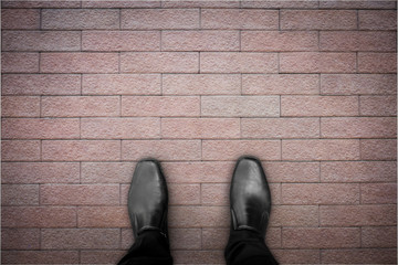 Black shoes standing on the floor