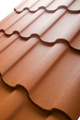 Close up of metal roof tile