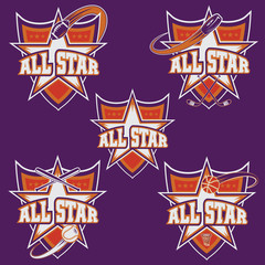 set of vintage sports all star crests