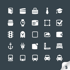 Set of Office and Media Icons