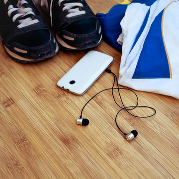 Sneakers and sport equipment