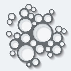 Abstract infographics design with circles and shadow on grey bac