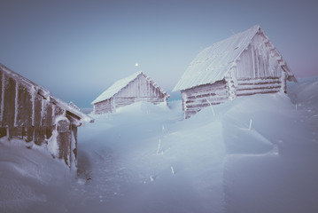 Winter morning in a mountain village