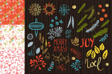Fototapeta premium Merry Christmas set