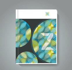 Magazine cover with pattern of geometric shapes, texture with fl