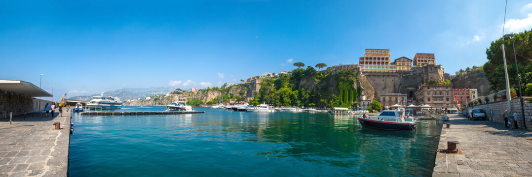 Panorama Of Sorrento, Gulf View. The Province Of Campania. Italy.